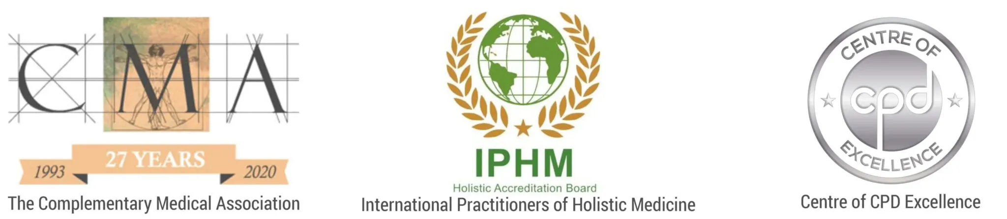 Logos CMA, IPHM et Centre of CPD Excellence